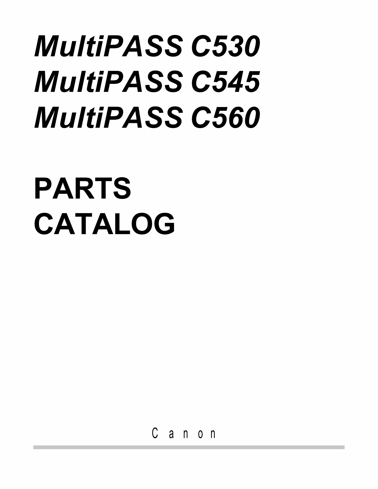 Canon MultiPASS MP-C530 C545 C560 Parts Catalog Manual-1